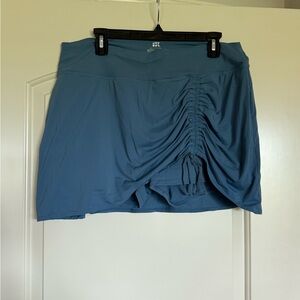 JoyLab Teal Ruched Mini Skirt